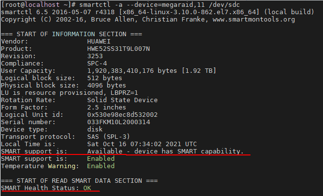 Smartctl搭配Storcli工具定位硬盘插图3